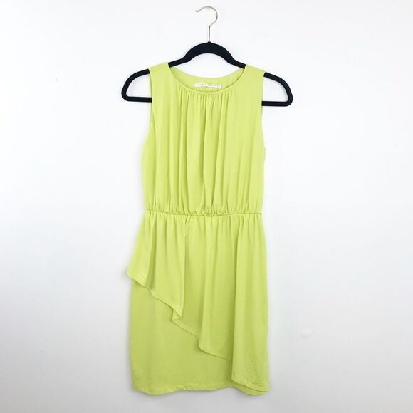 Susana Monaco neon‎ yellow sleeveless ruffle mini dress - Picture 1 of 5